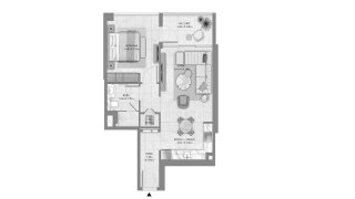 Apartment floor plan, 1 bedroom in VYB No. 11009